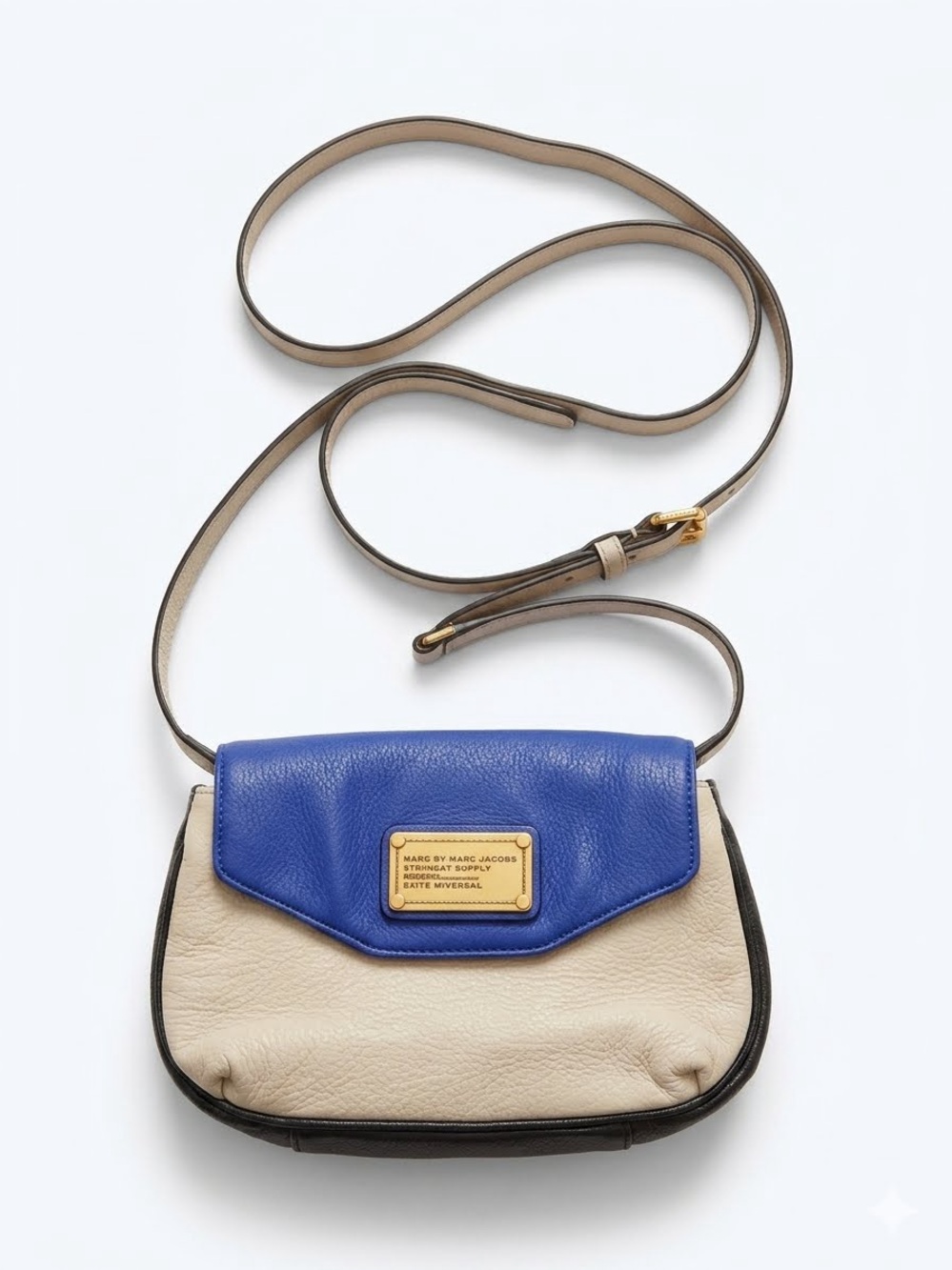 Marc by Marc Jacobs Pebbled Leather Colorblock Crossbody Bag-Excellent Condition